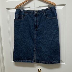 Cotton Ginny Plus denim jean skirt, blue, size 14